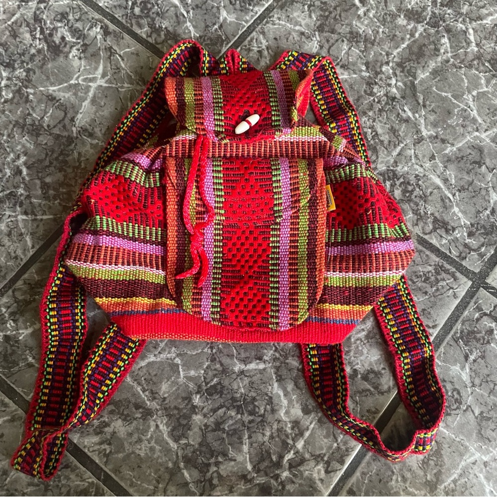 Colorful Woven Backpack